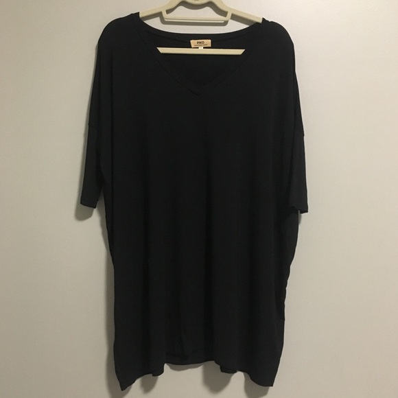 NWOT Piko Black 3/4 Sleeve V-Neck Swing Dress - Picture 2 of 4